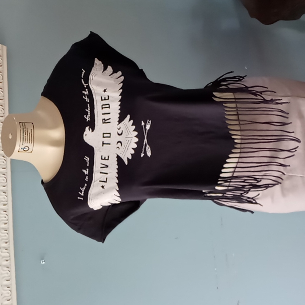 Wild Kiss 💋 Eagle Fringed Biker Top